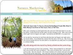 natures marketing website page